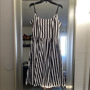 Bettie Page Clothing/ Taylor & Twirl Black and White Striped Dress Size XL